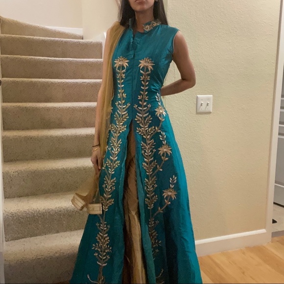 MKP Dresses & Skirts - MKP | Turquoise Indian Floor Length Dress Lengha